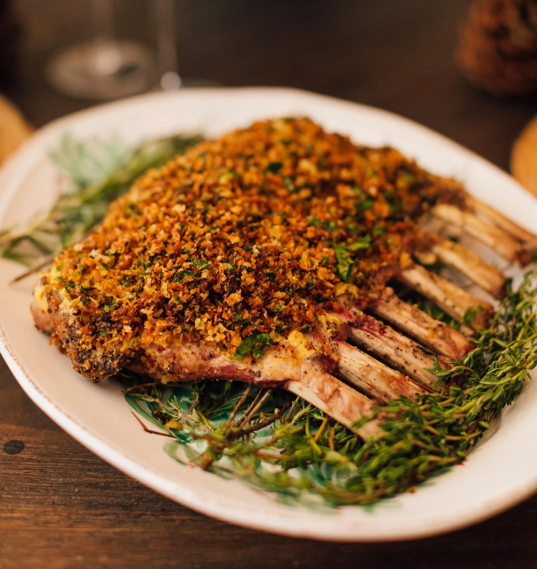 Rack of lamb holiday catering