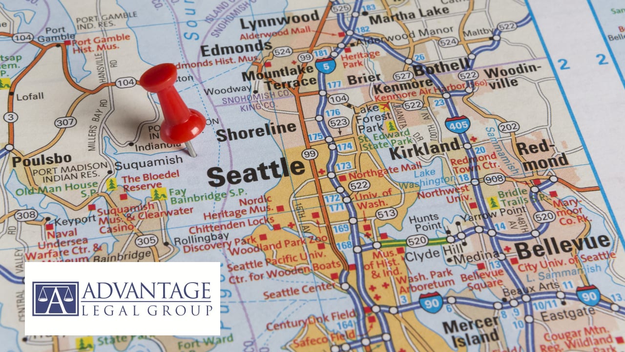 Map of Advantage Legal Group service area in King County