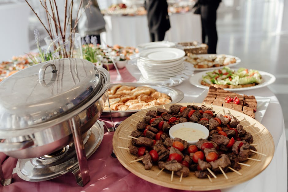 Elegant buffet spread at Aga's catering event