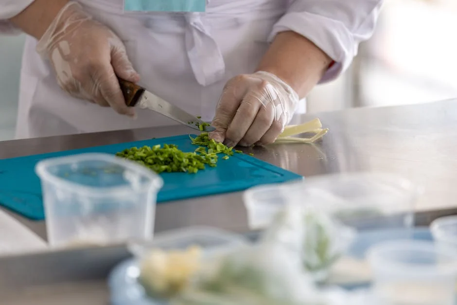 Chef preparing fresh ingredients