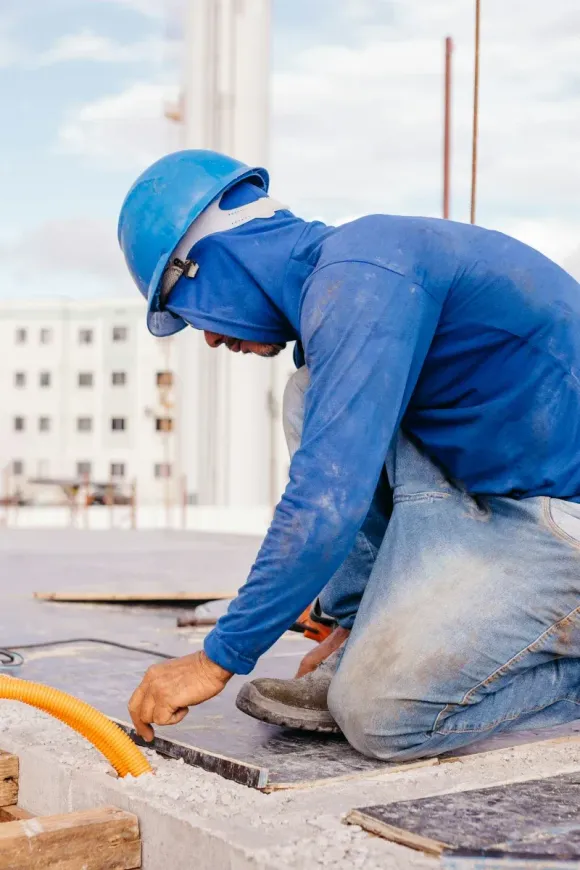 Expert roofer at work