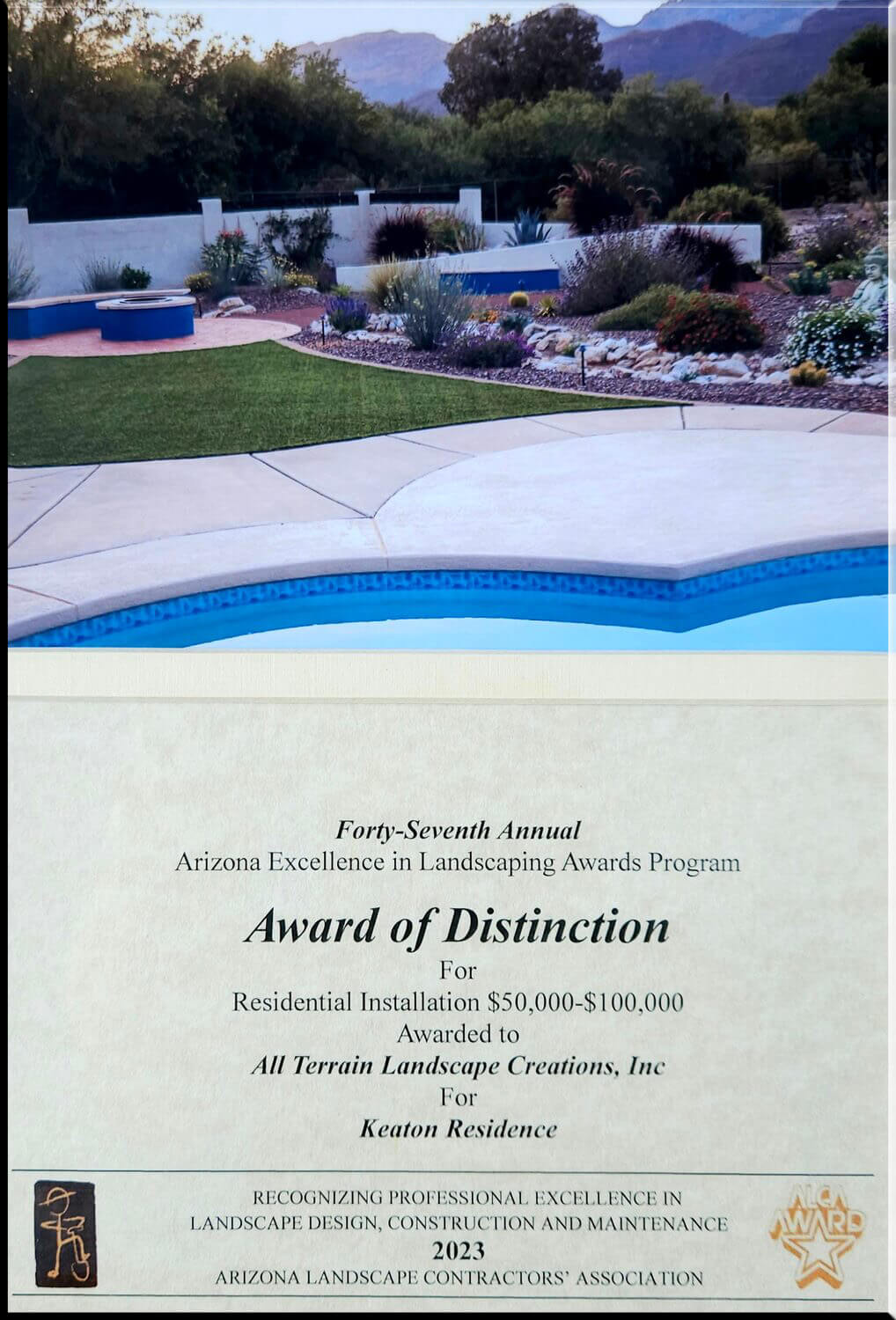 Arizona Excellence in Landscaping Award