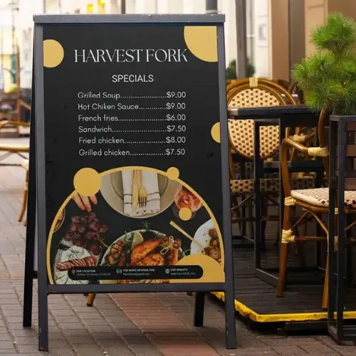 Wide format printing for restaurants