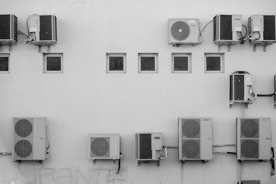 Air conditioning units on building