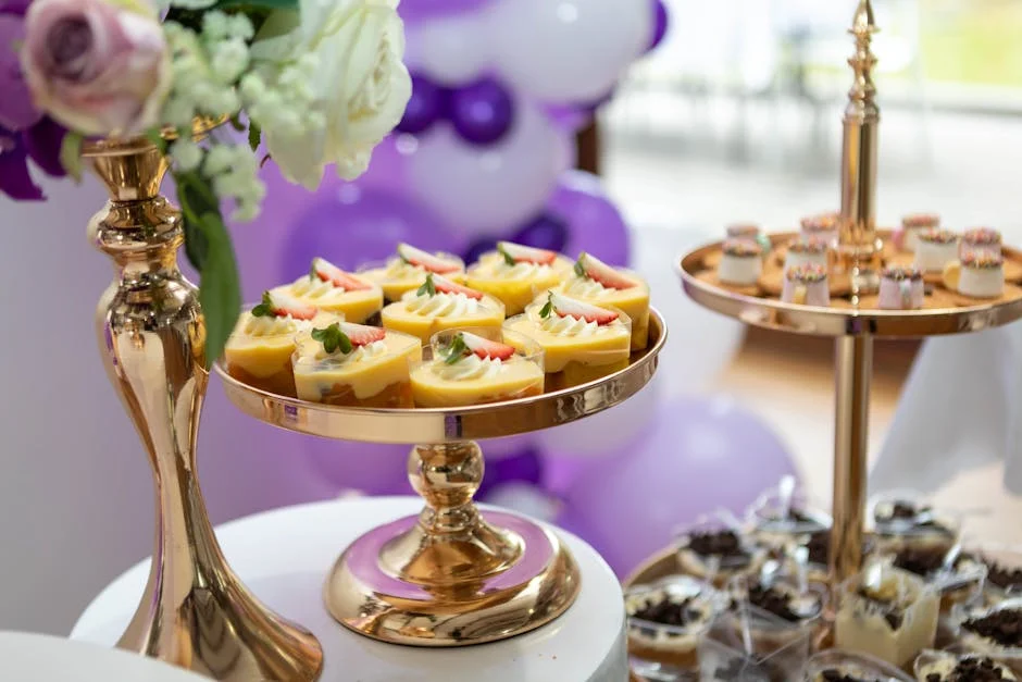 Beautifully arranged desserts