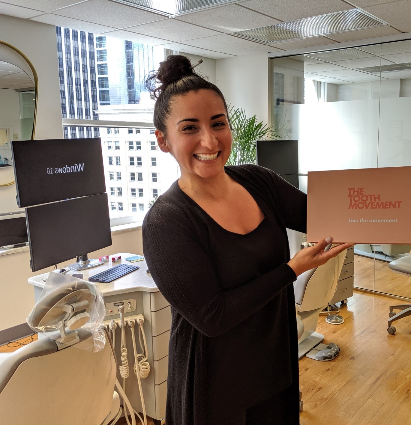 Patient receiving clear aligner treatment