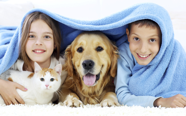 Children with pets at Blue Cross Animal Hospital