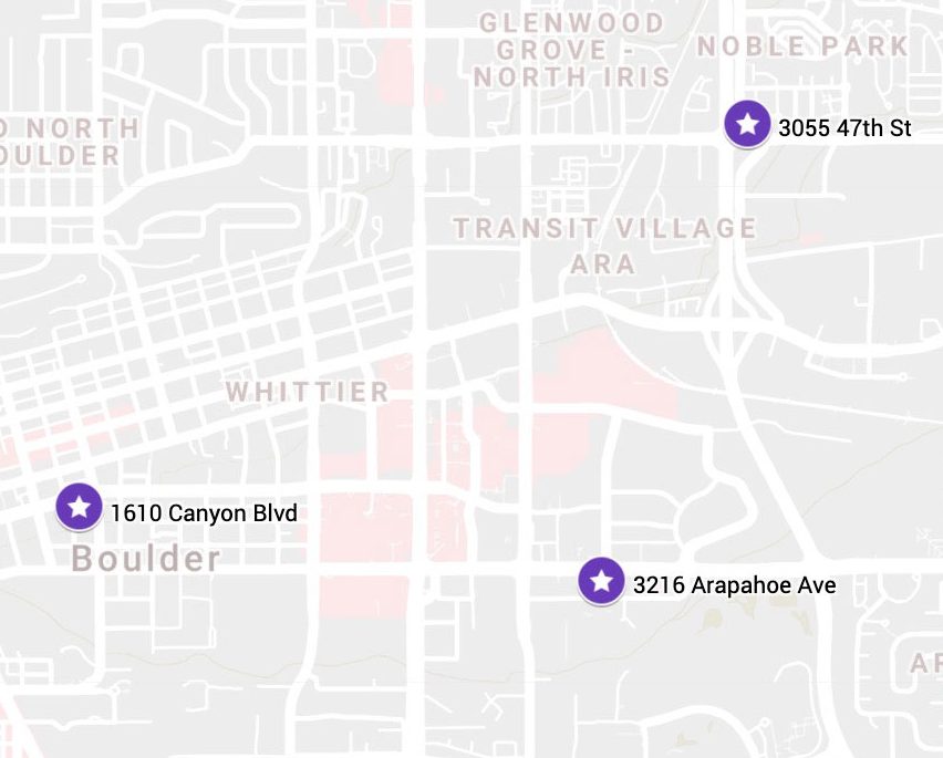Boulder Dental Center locations across Boulder, Colorado
