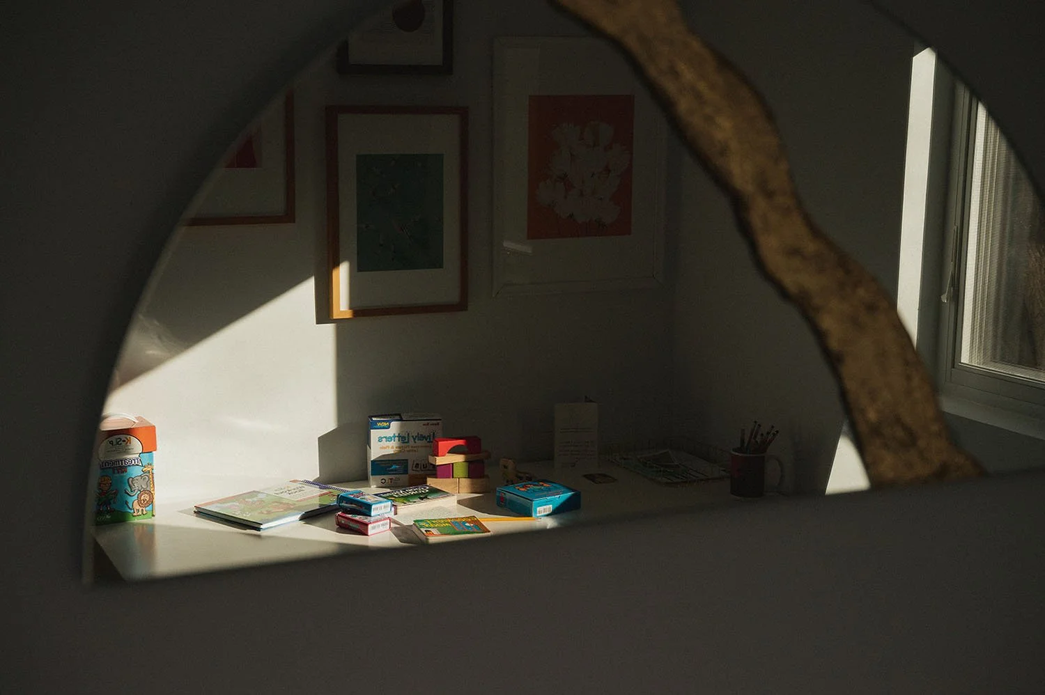 Kintsugi mirror in office