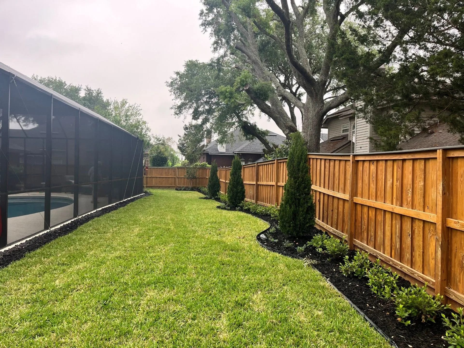 Residential landscaping backyard