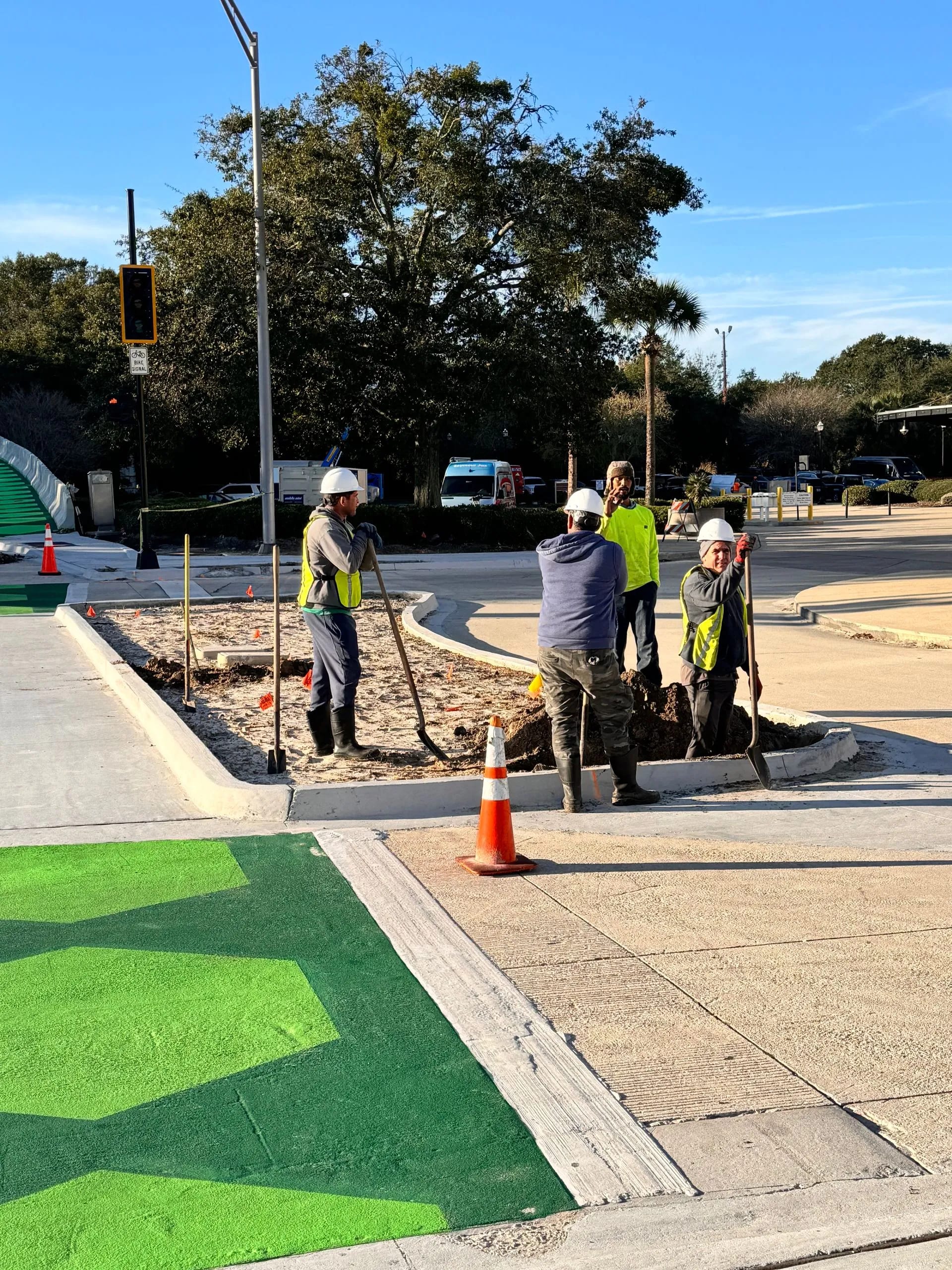 Commercial landscaping irrigation work