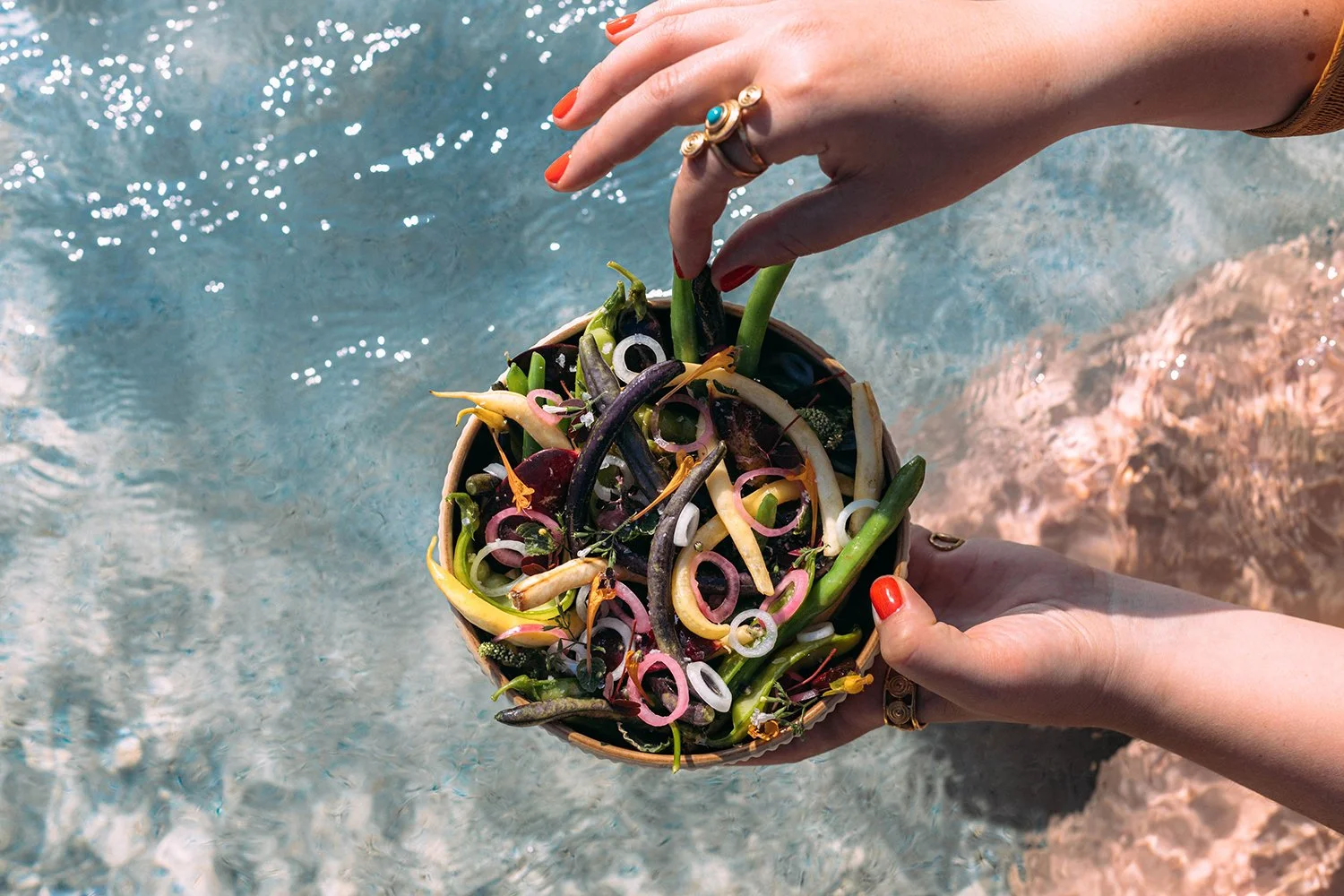 Fresh colorful vegetables in a bowl