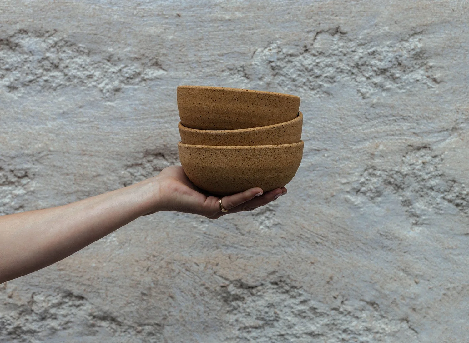 Ceramic bowls stacked — event serveware