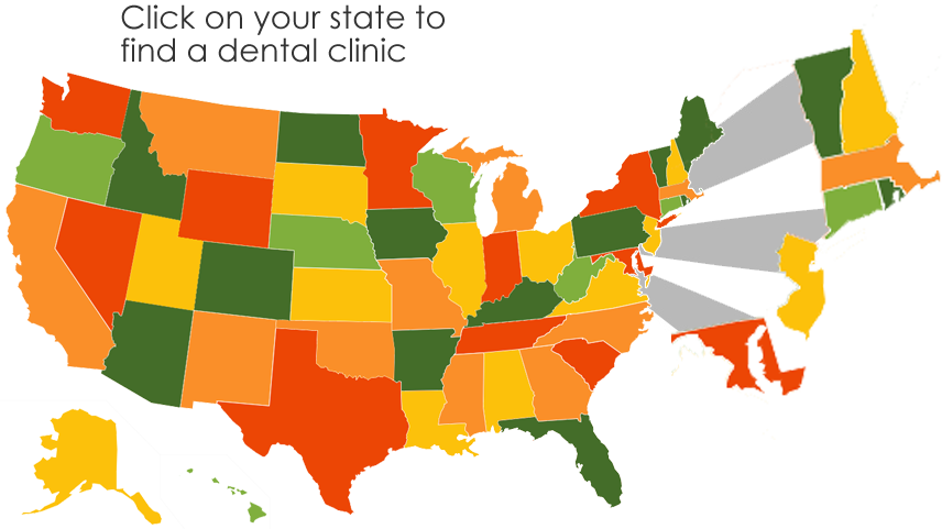 Dental clinics map USA