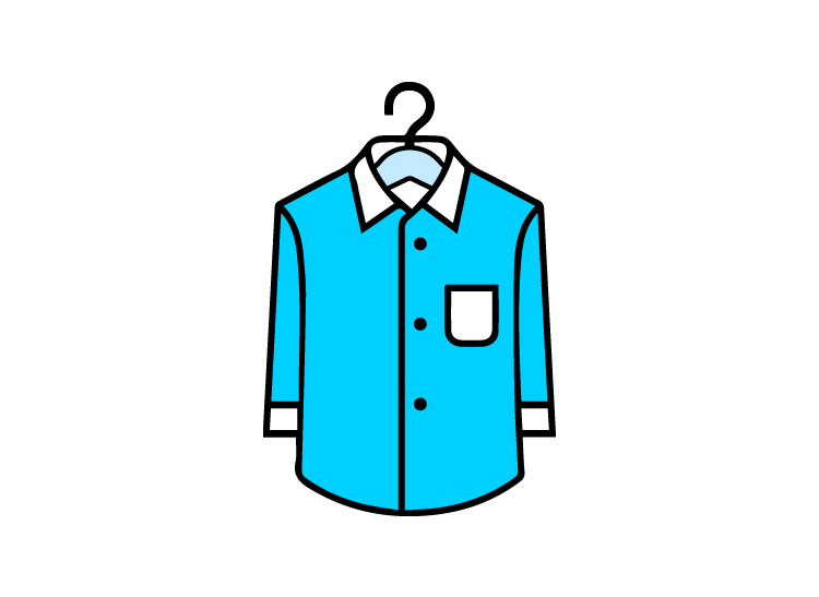 Dry cleaning shirts professionally cleaned
