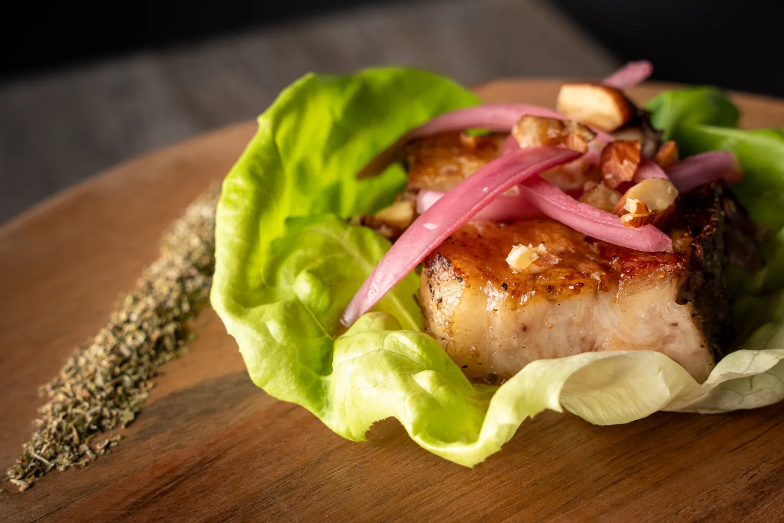 Chef's tasting — seared pork belly