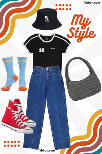 Comfy jeans school look