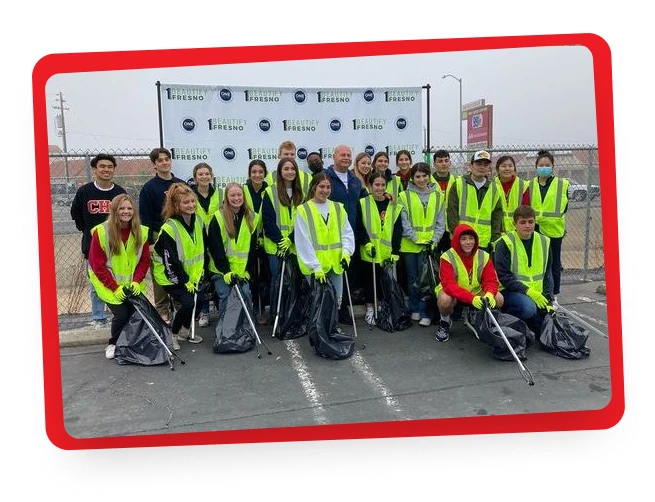 Community service with safety vests
