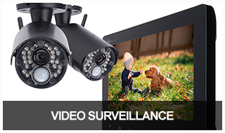 Video surveillance cameras with live feed