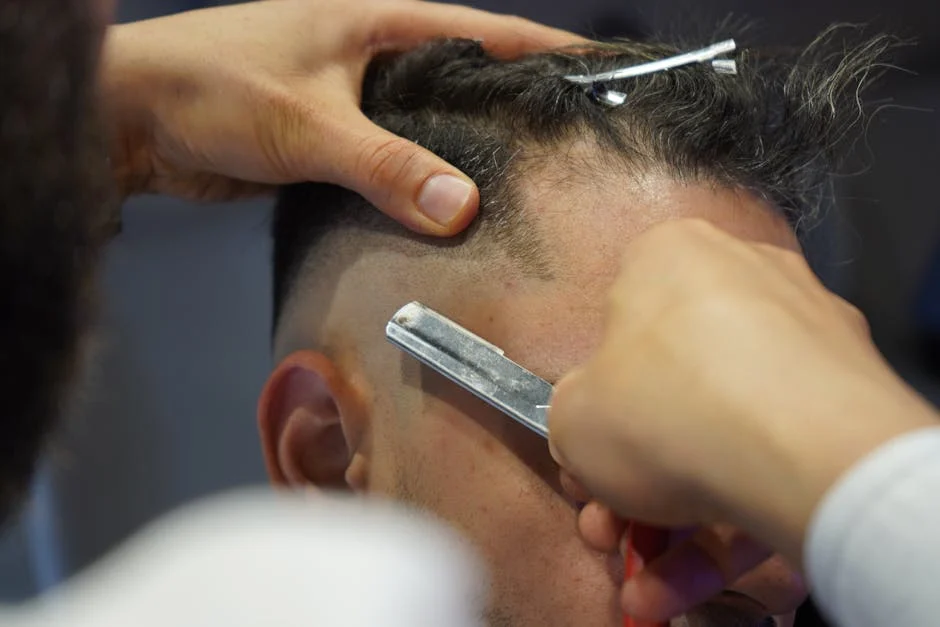 Precise line-up and edge-up at Hair Club Barbershop