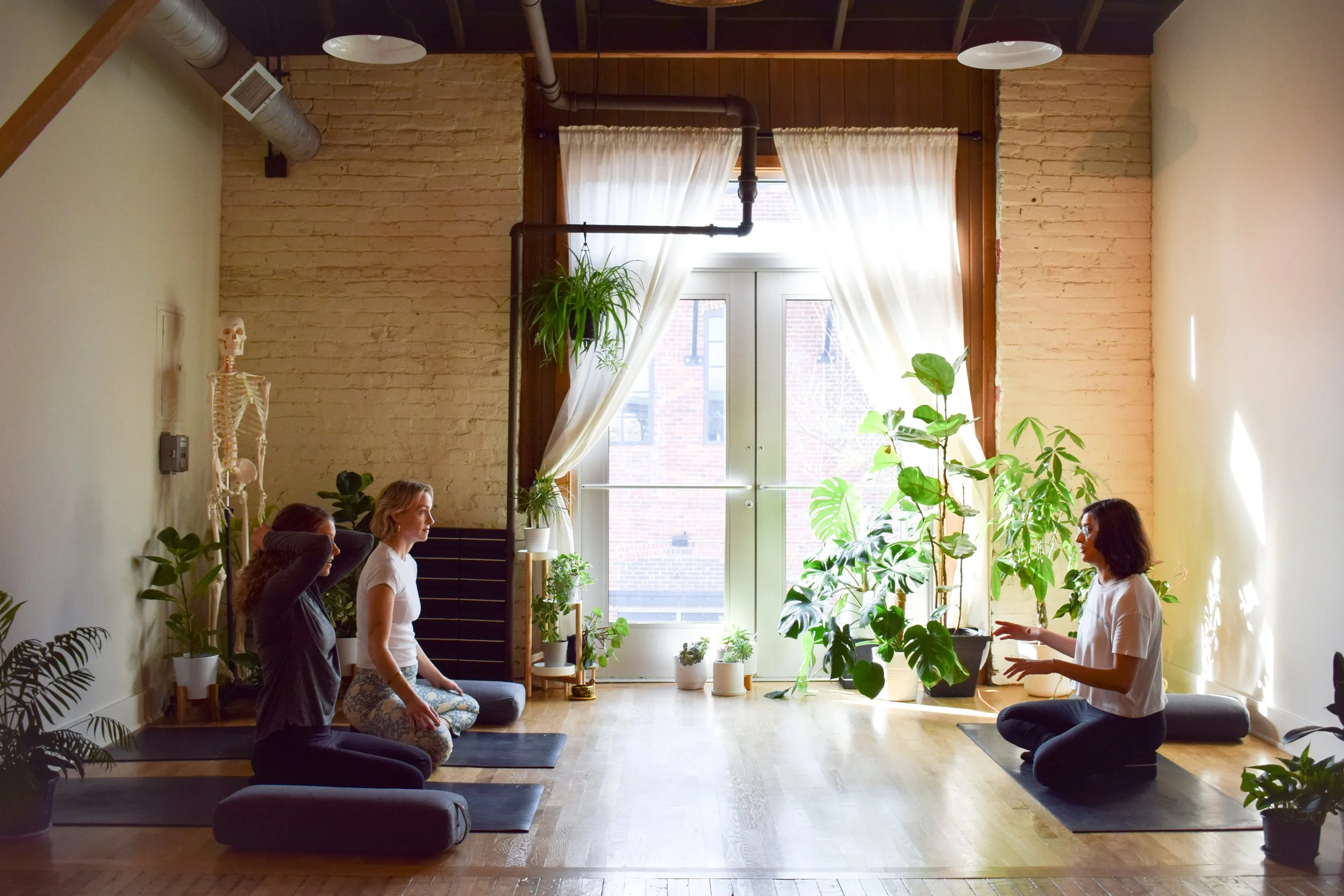 Yoga practice at Heart of Wisdom