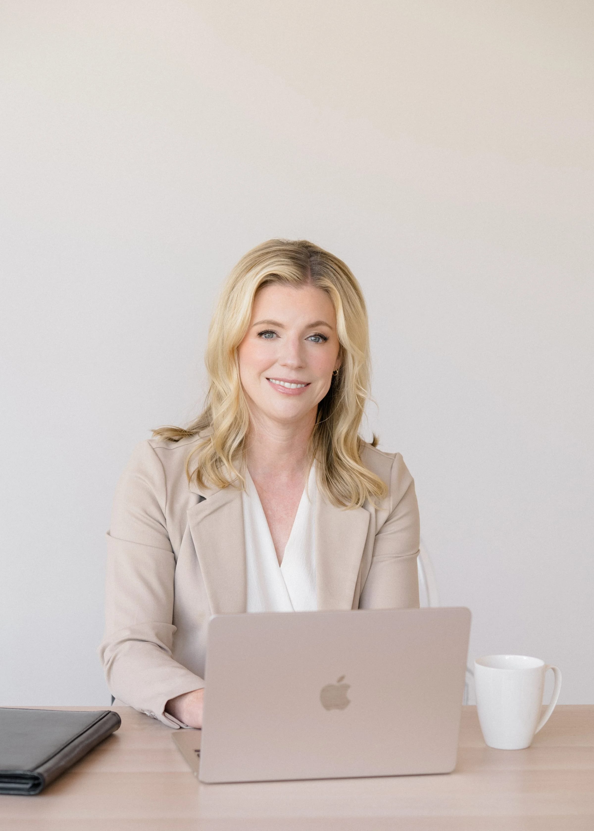 Jessica Webb at her desk working on estate plans