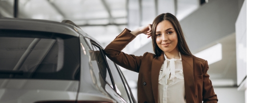 Young woman confident driver