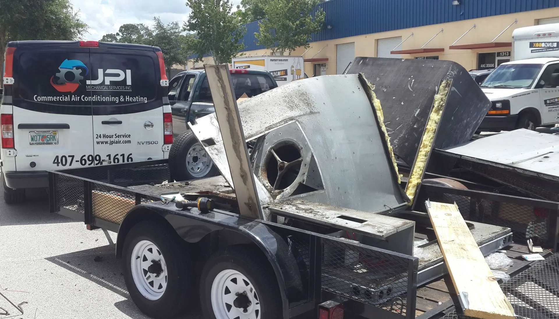 JPI van with equipment trailer