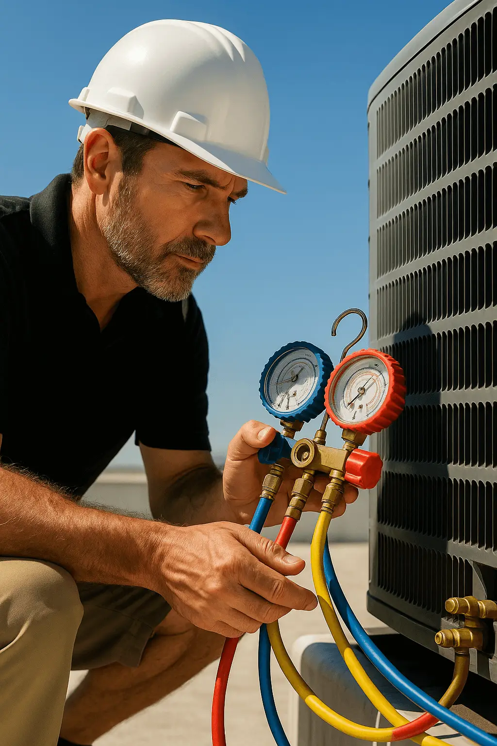 HVAC technician at work