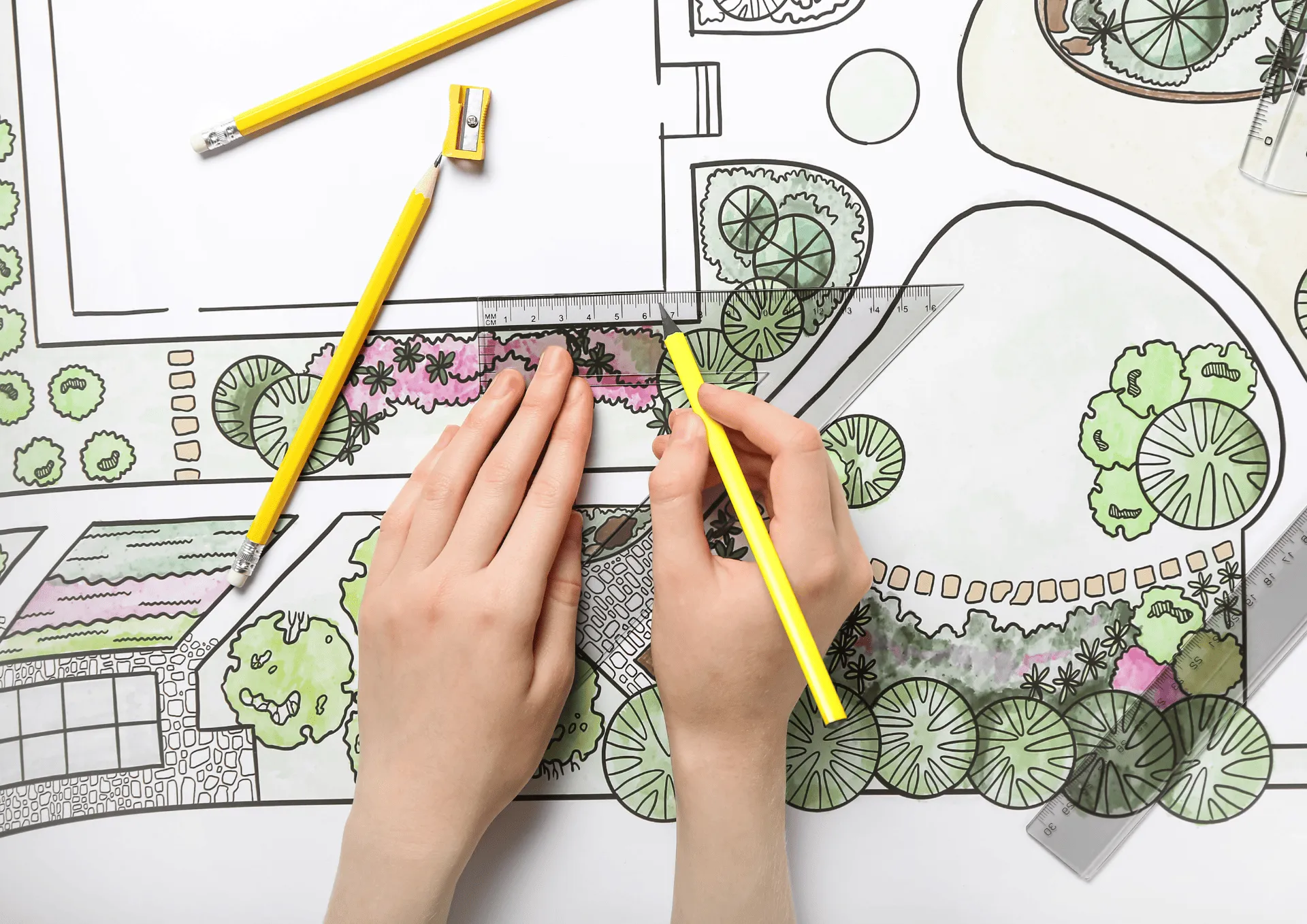 Landscape design sketch