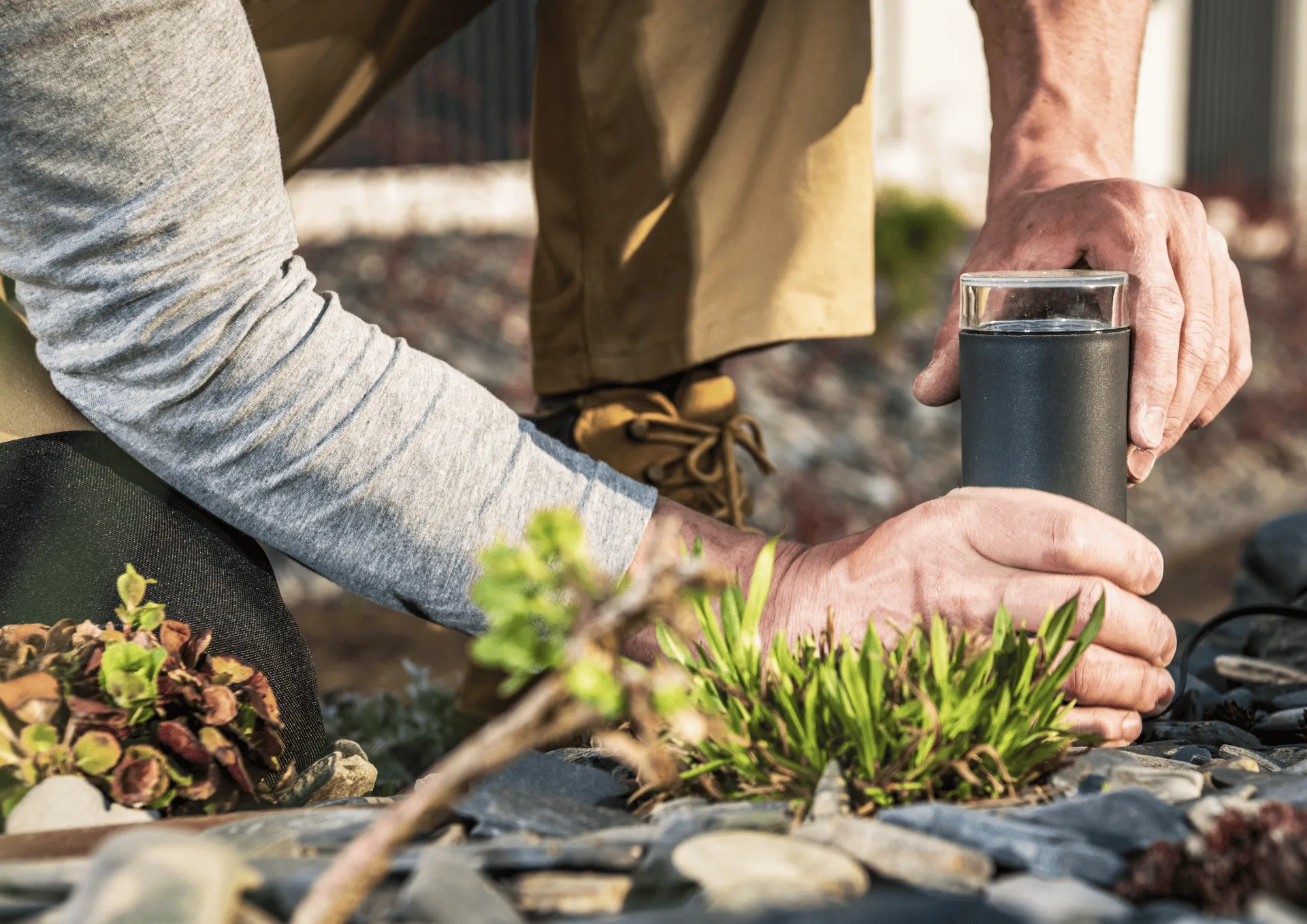 Garden lamp installation