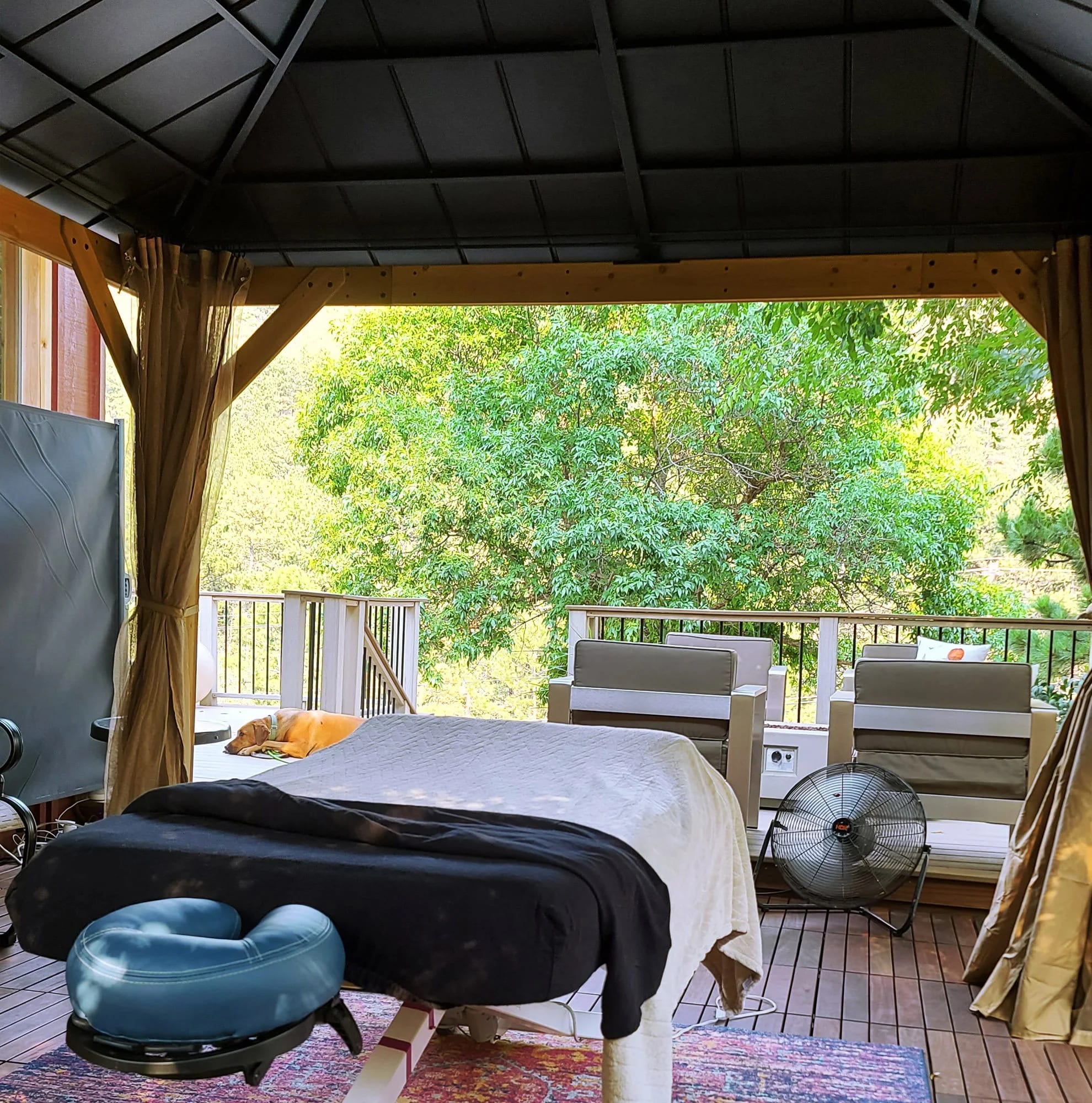 Outdoor Massage Cabana Garden at Massage Mountain Boulder