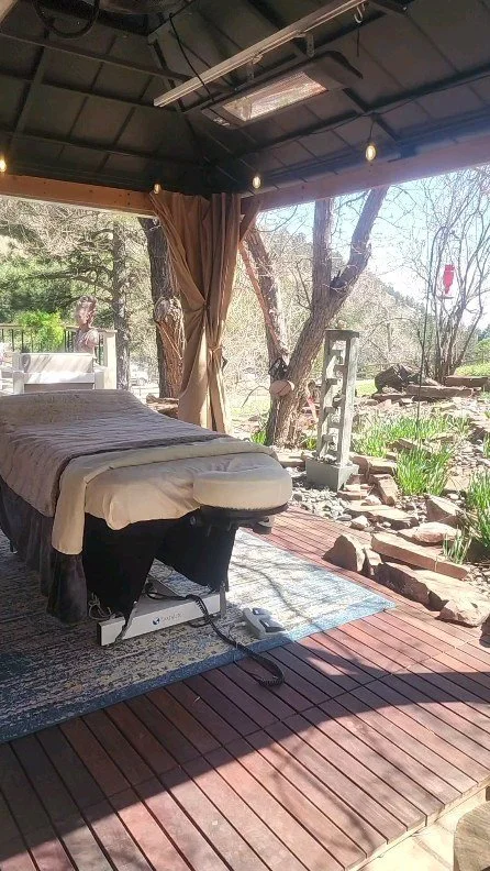 Massage Mountain Boulder garden setting