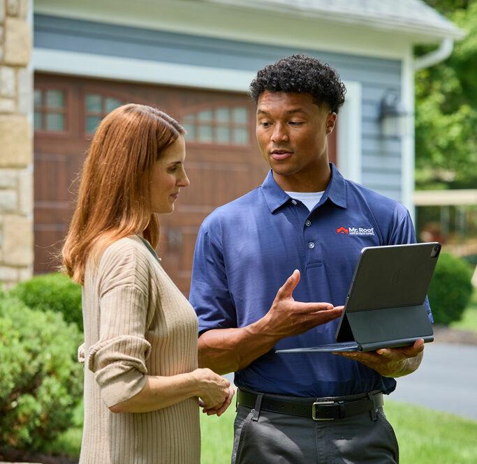 Roofing job in progress