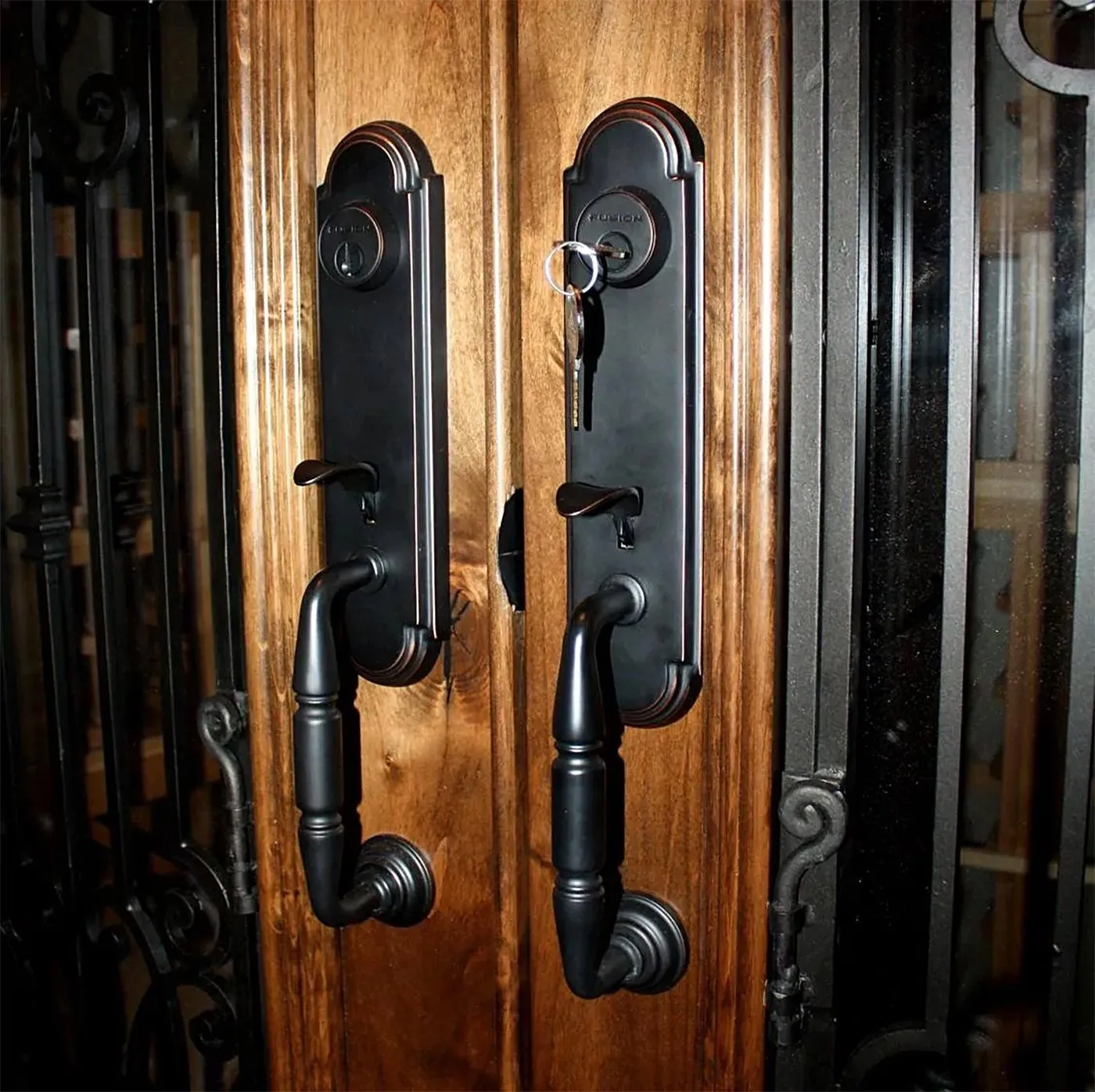 Professional locksmith at work