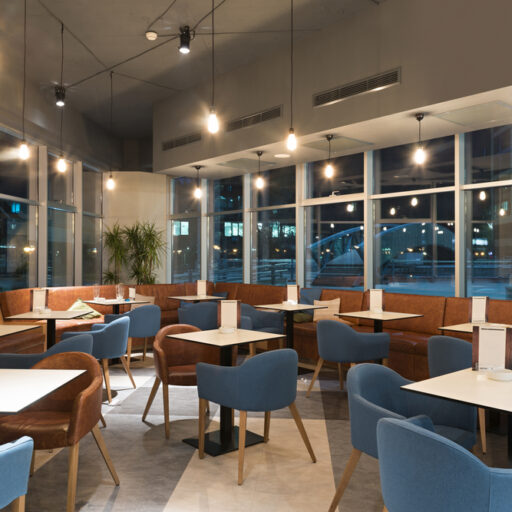 Modern restaurant interior maintained with professional pest control