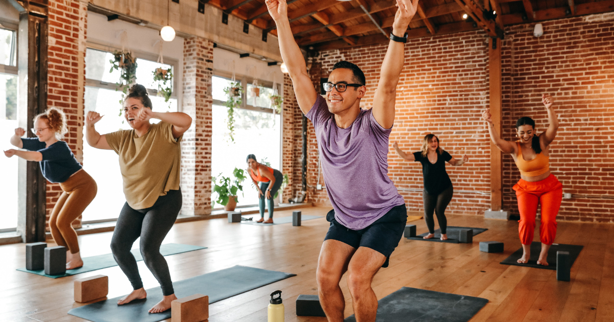 Class offerings — yoga, fitness, flow, fit, sweat, restorative