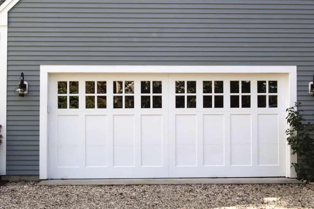 Signature Carriage garage door white wood