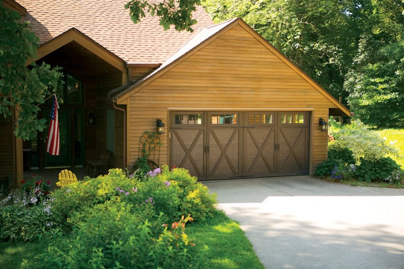 Courtyard brown door
