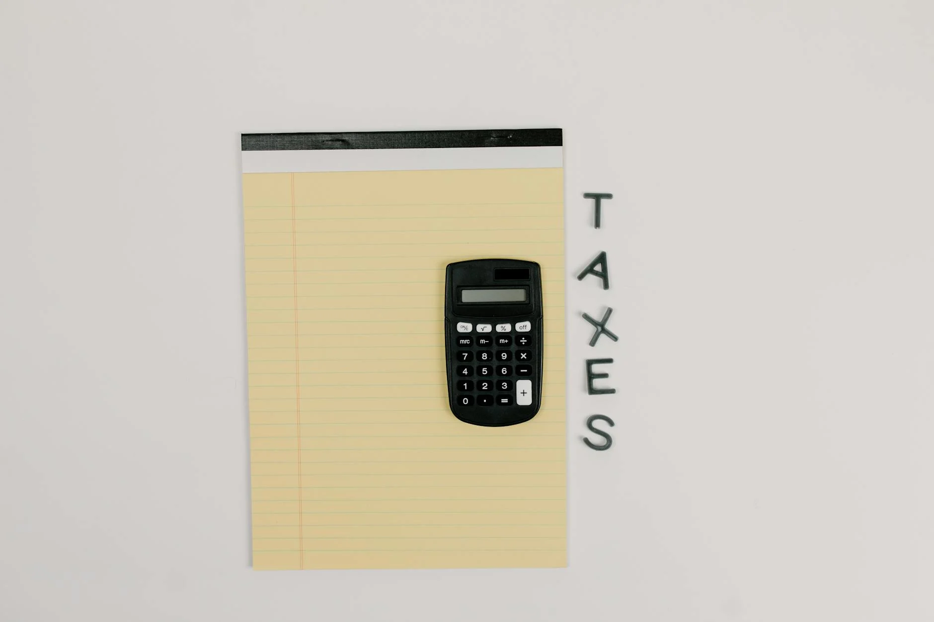 Tax preparation calculator and notepad