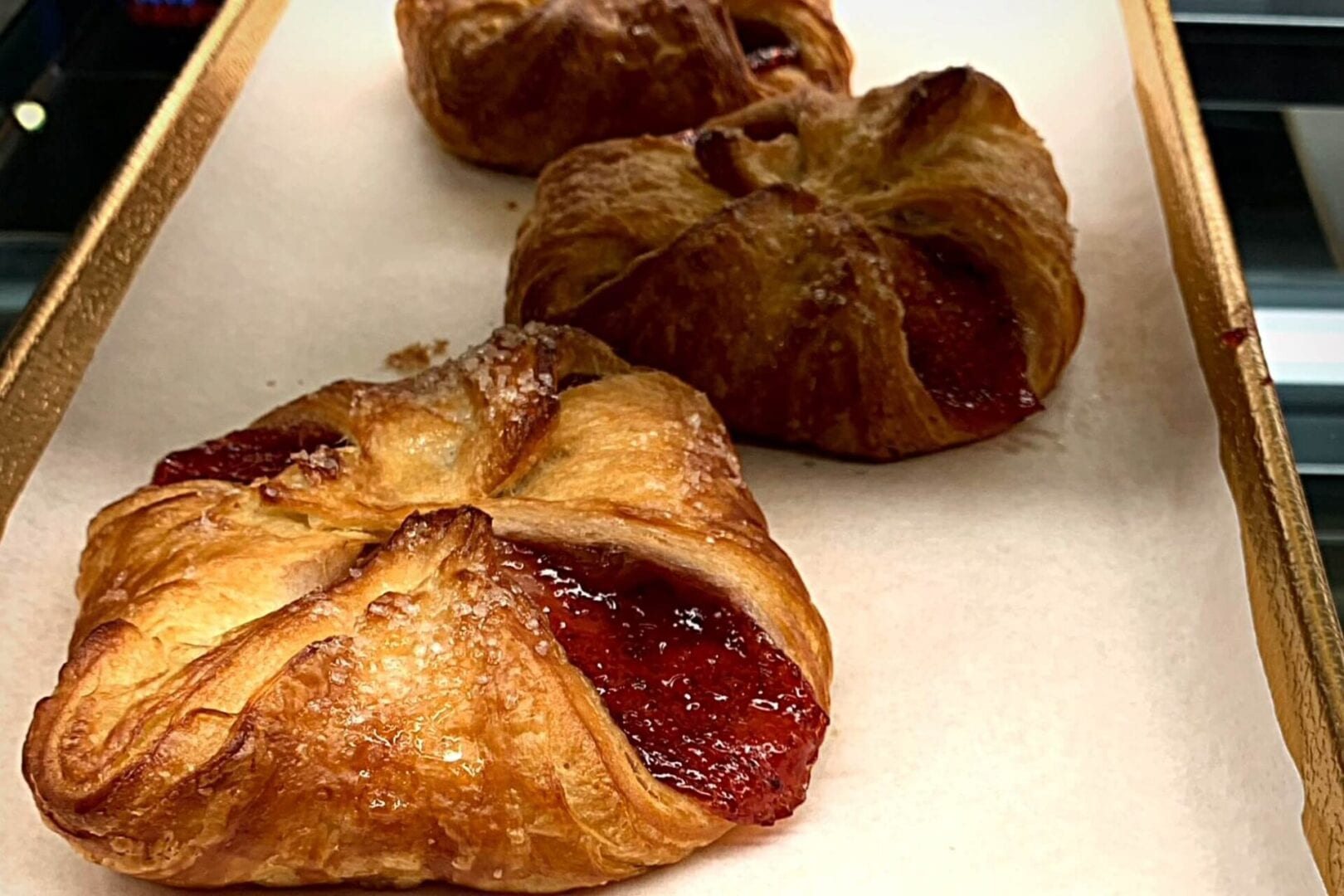 A close up of pastries on a plate