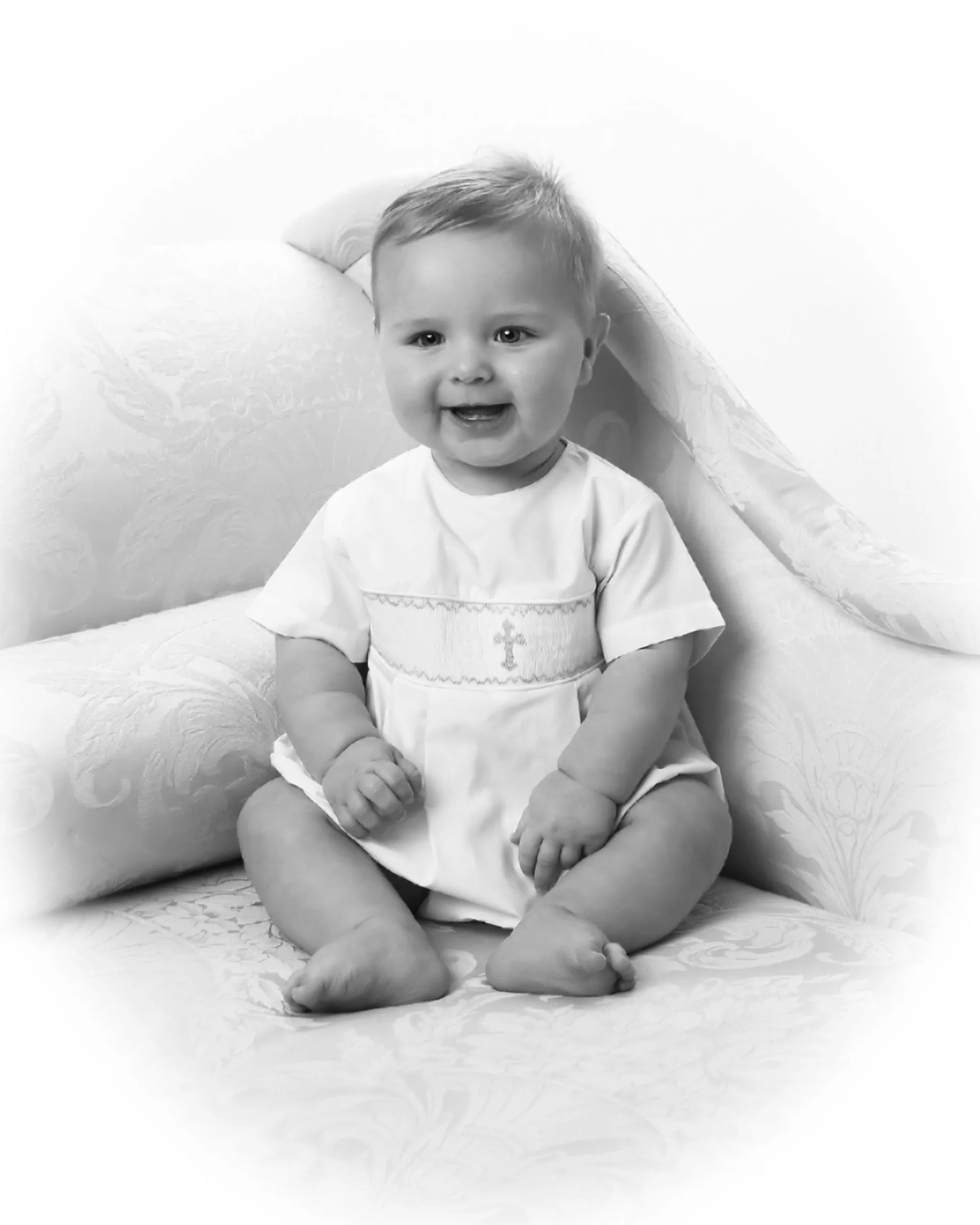 Classic black and white baby photography