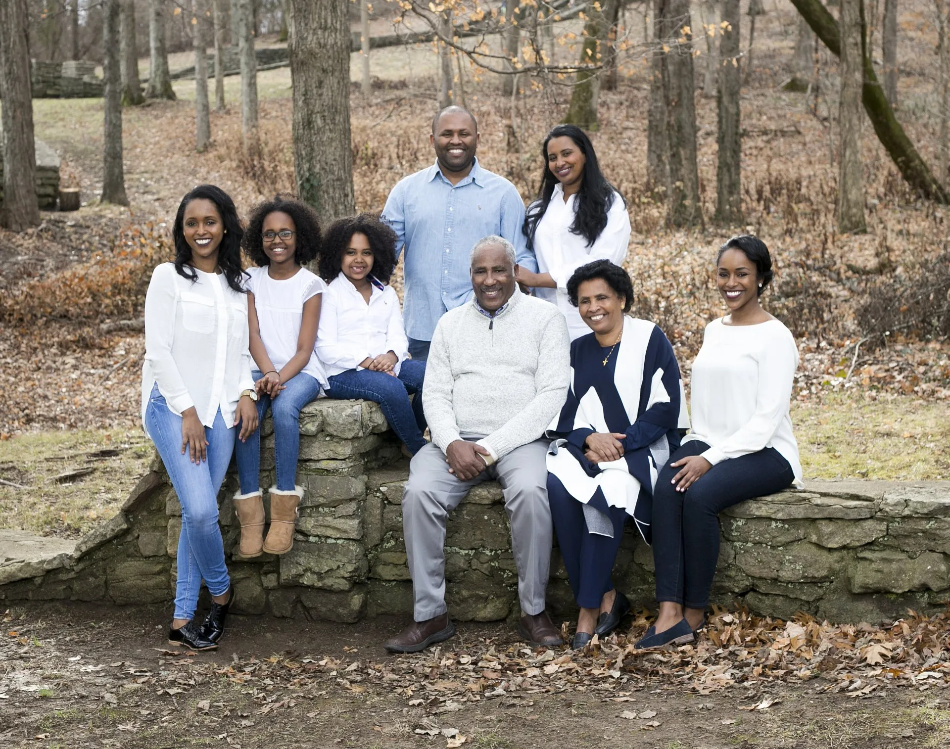 Outdoor family portrait during fall by Nashville photographer