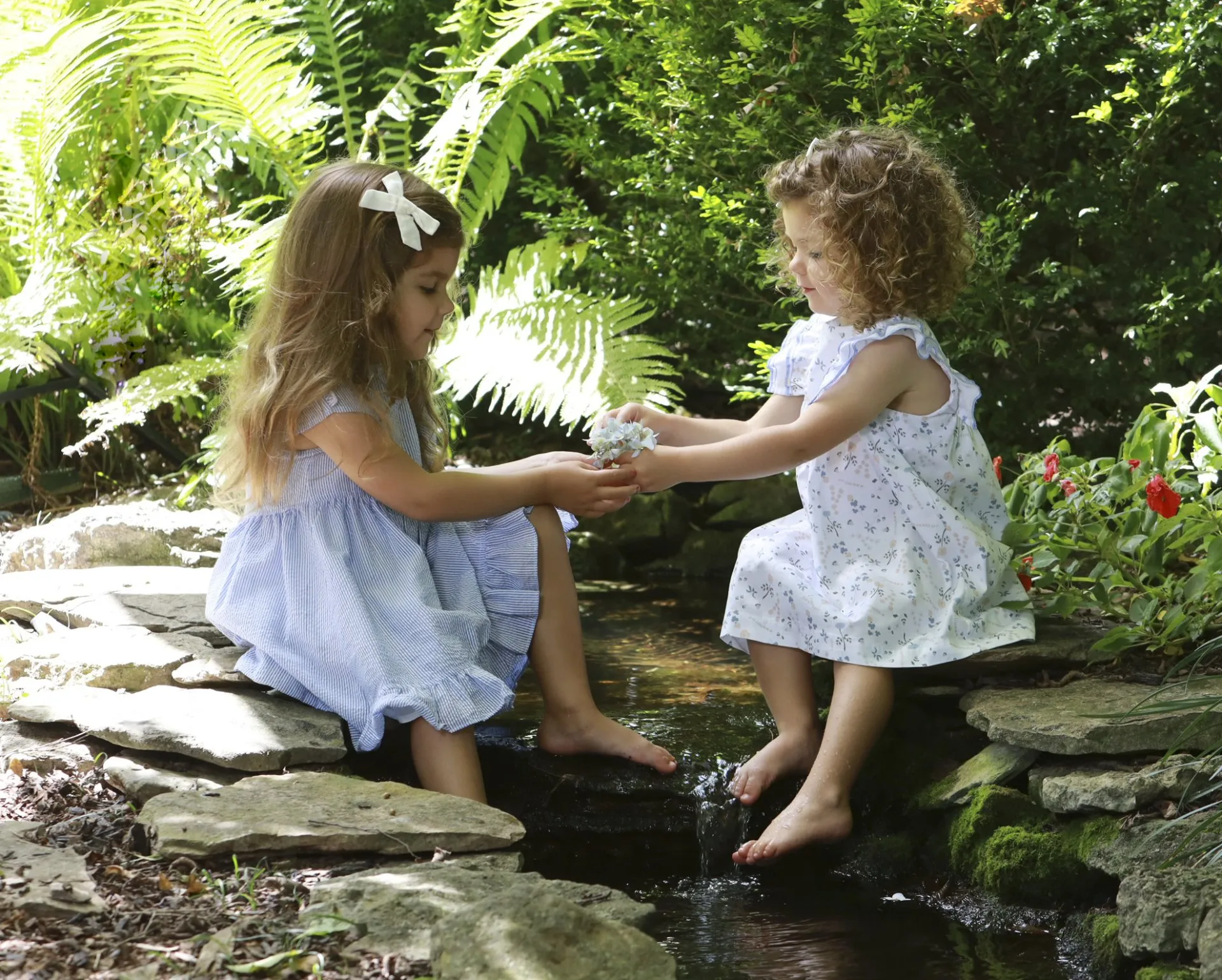 Portrait of sisters playing outdoors Nashville