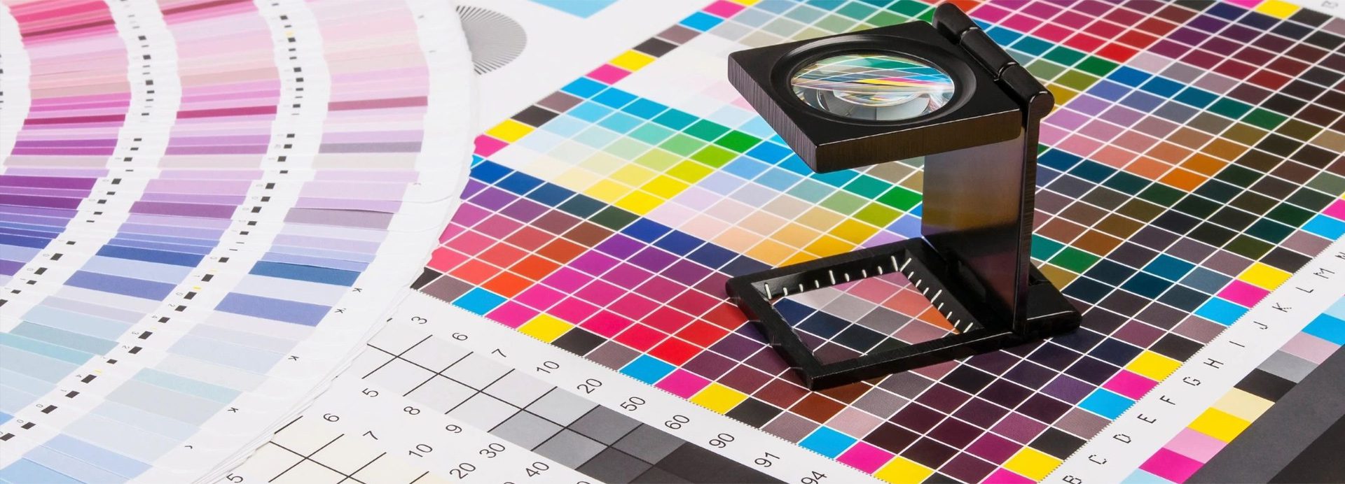 Commercial printing press in action