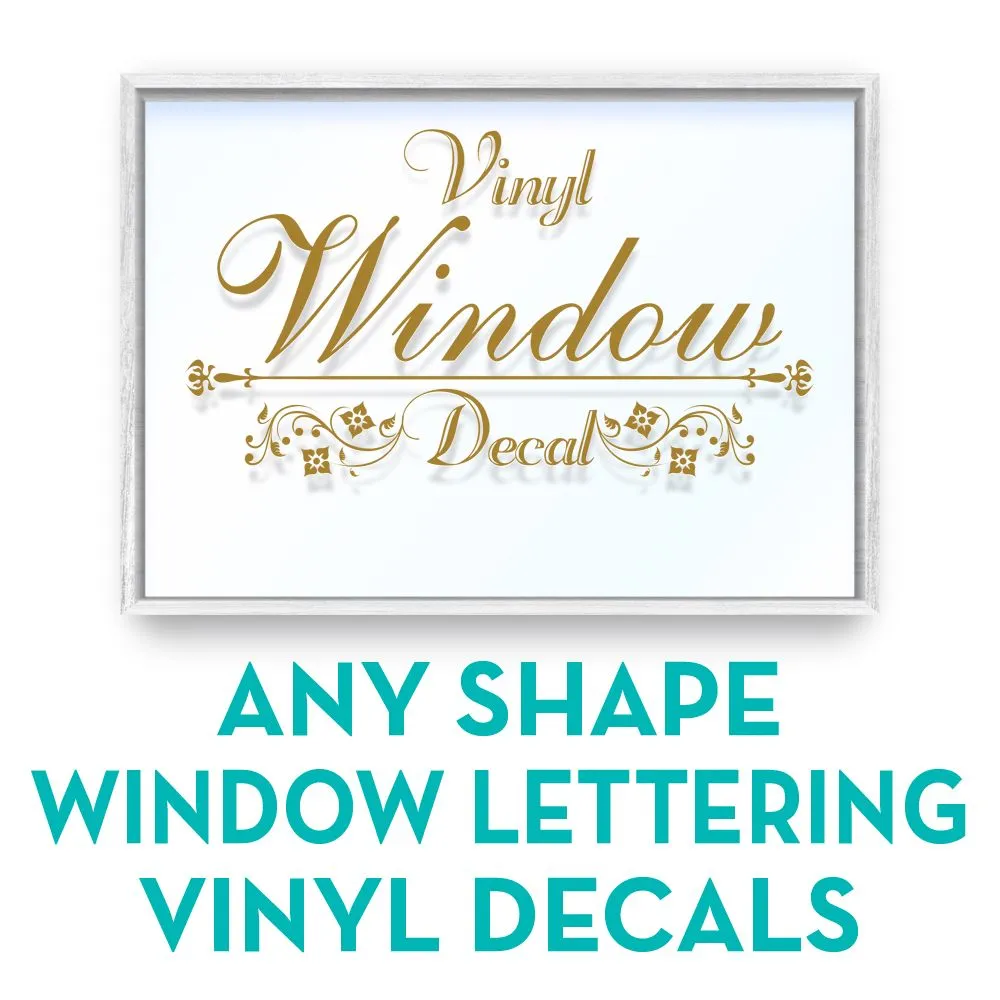 Window lettering vinyl decals