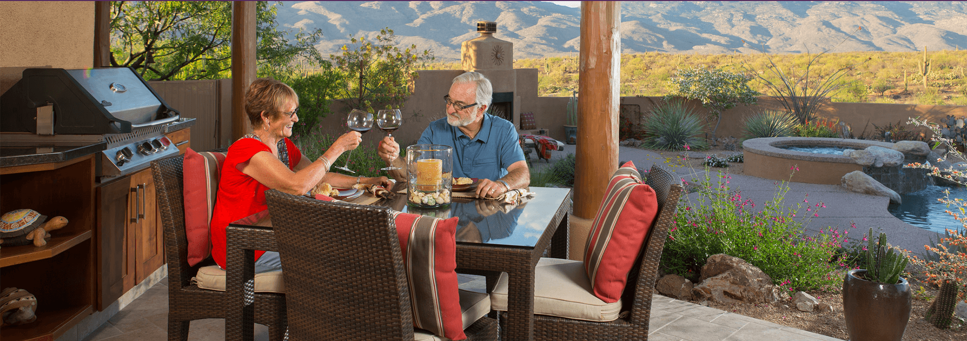 Outdoor kitchen and entertainment area