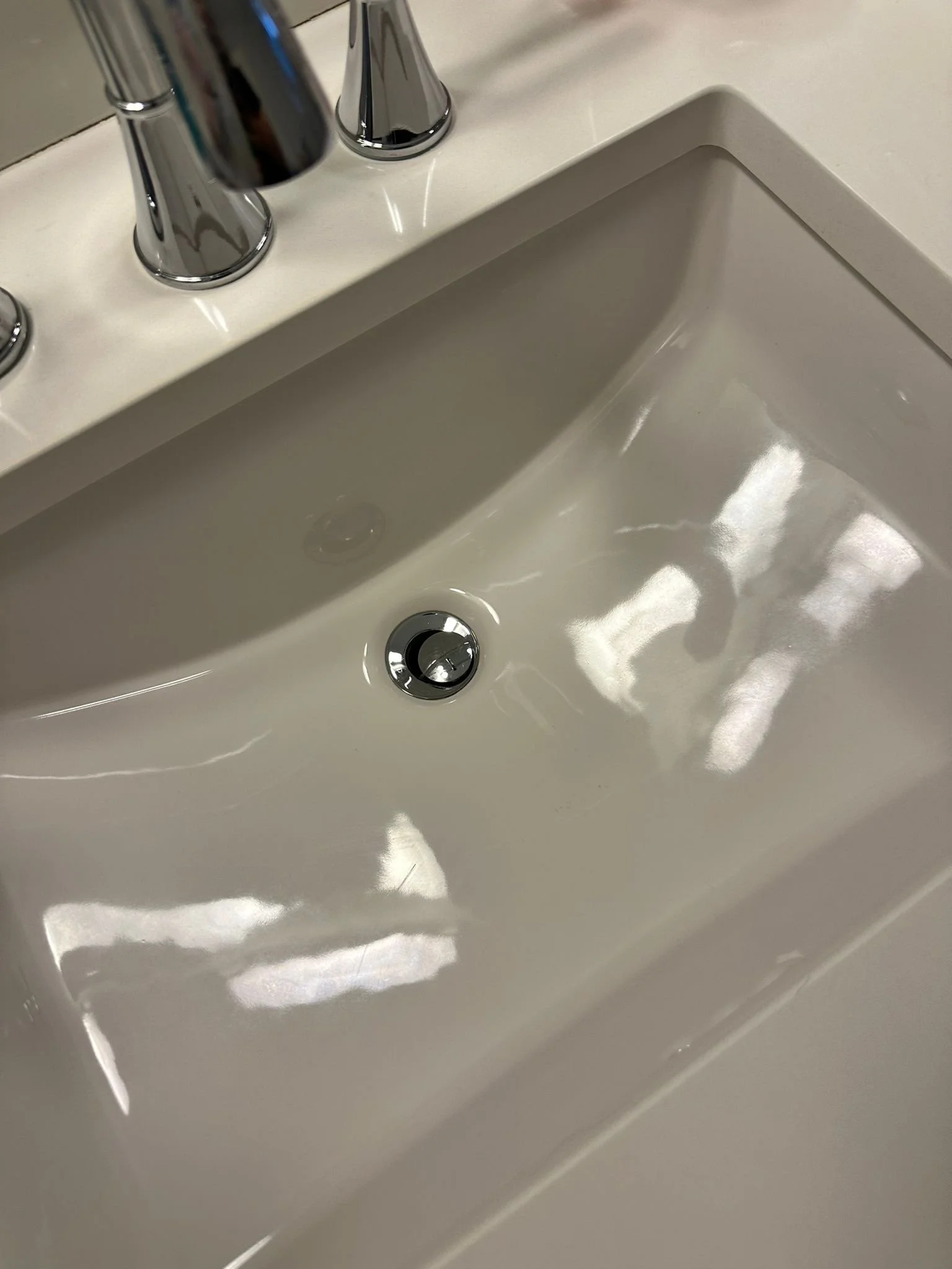 Clean bathroom sink after Sparkly Maid service