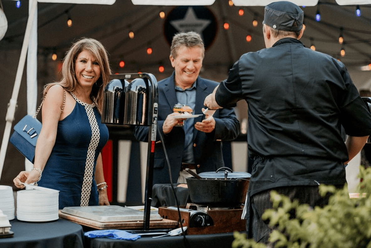 Full service catering with tents and décor