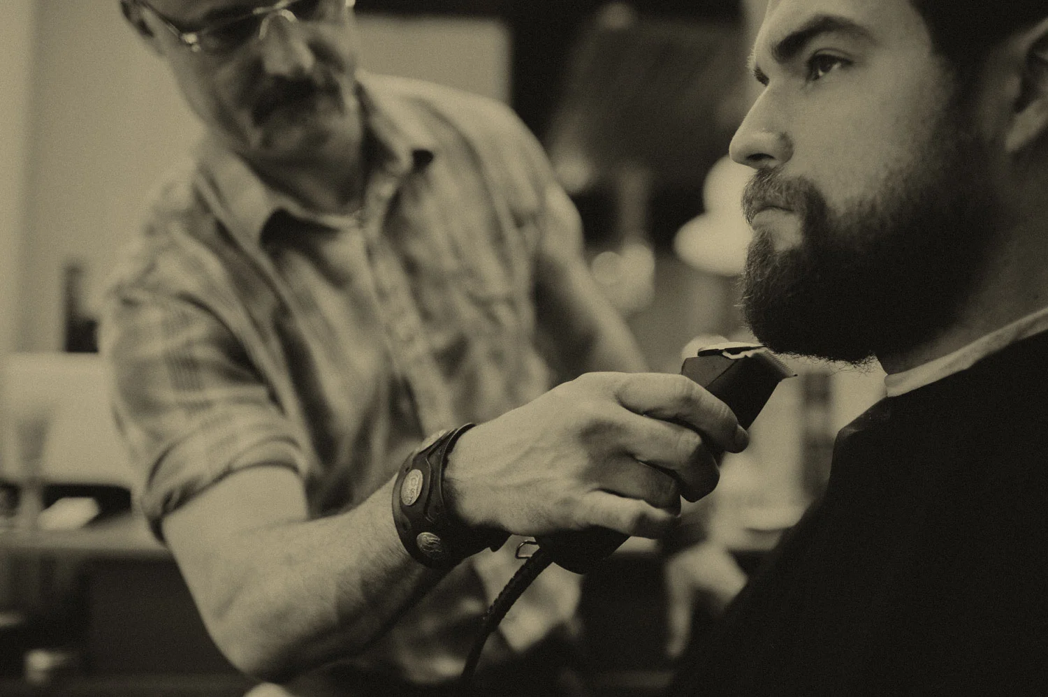 Expert beard trim at Squire Barbershop